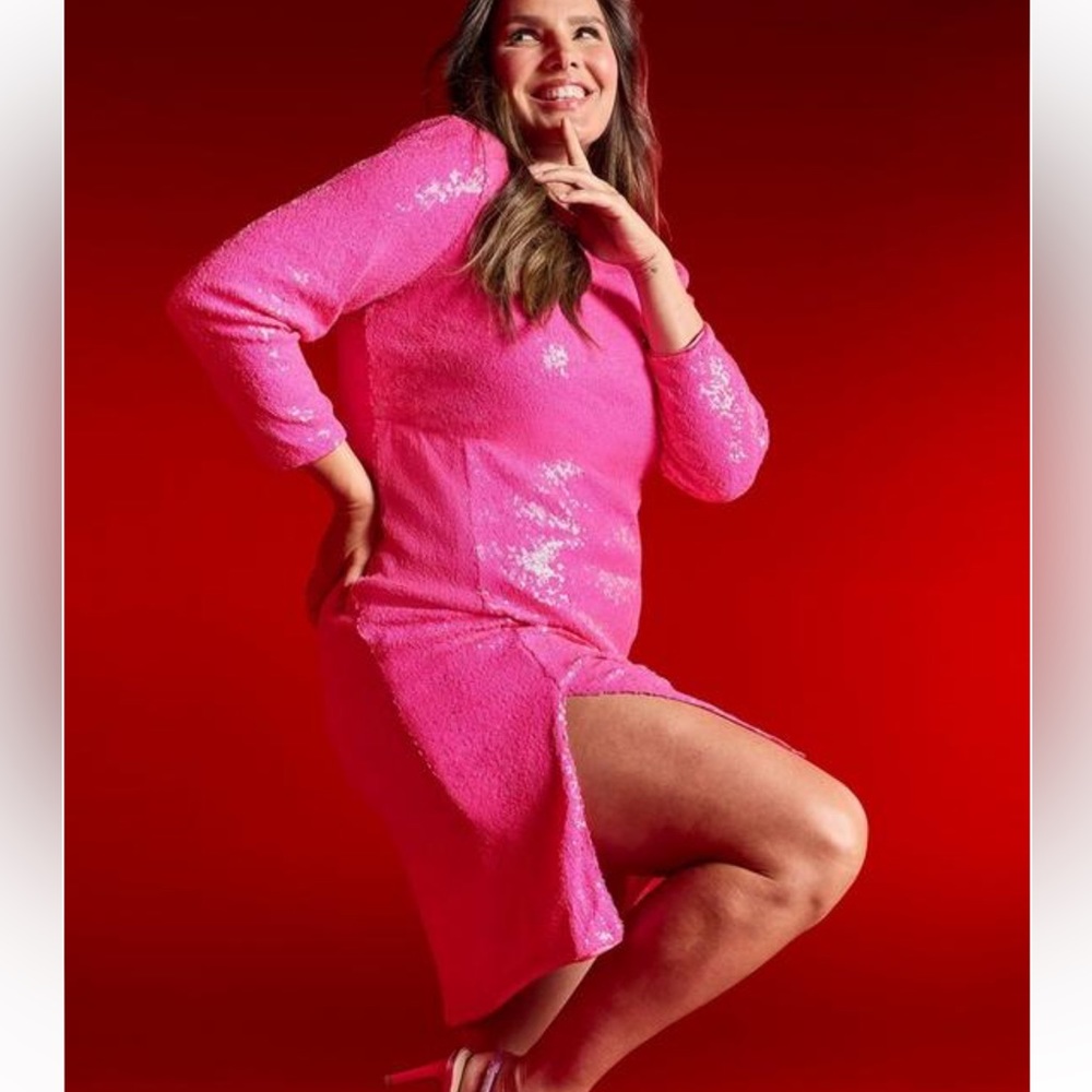 Torrid pink sequin dress size 14